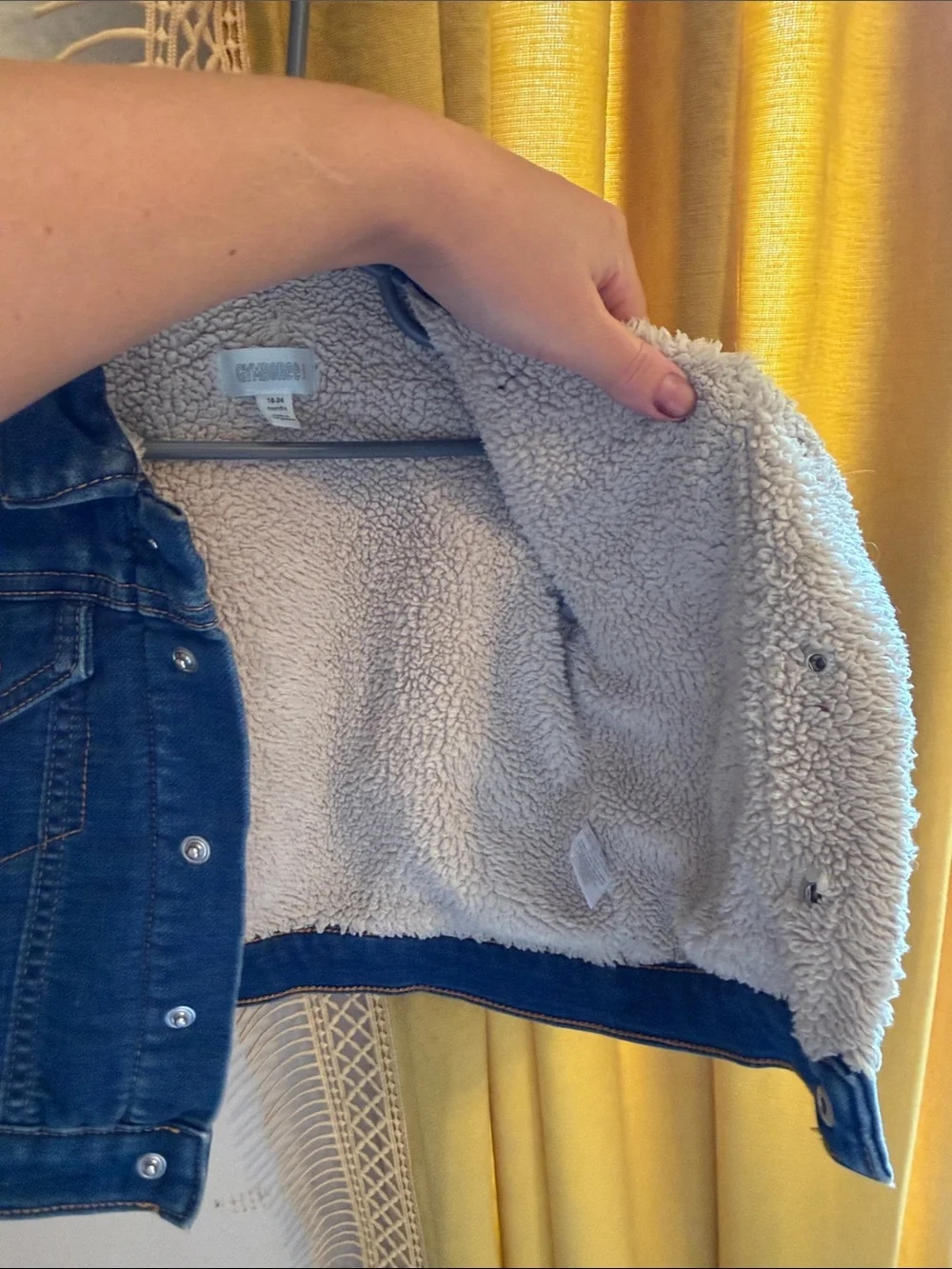 Gymboree Dark Blue Sherpa-Lined Denim Jacket 18/24